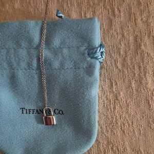 Tiffany & Co. Silver Padlock Pendant with Blue Pouch